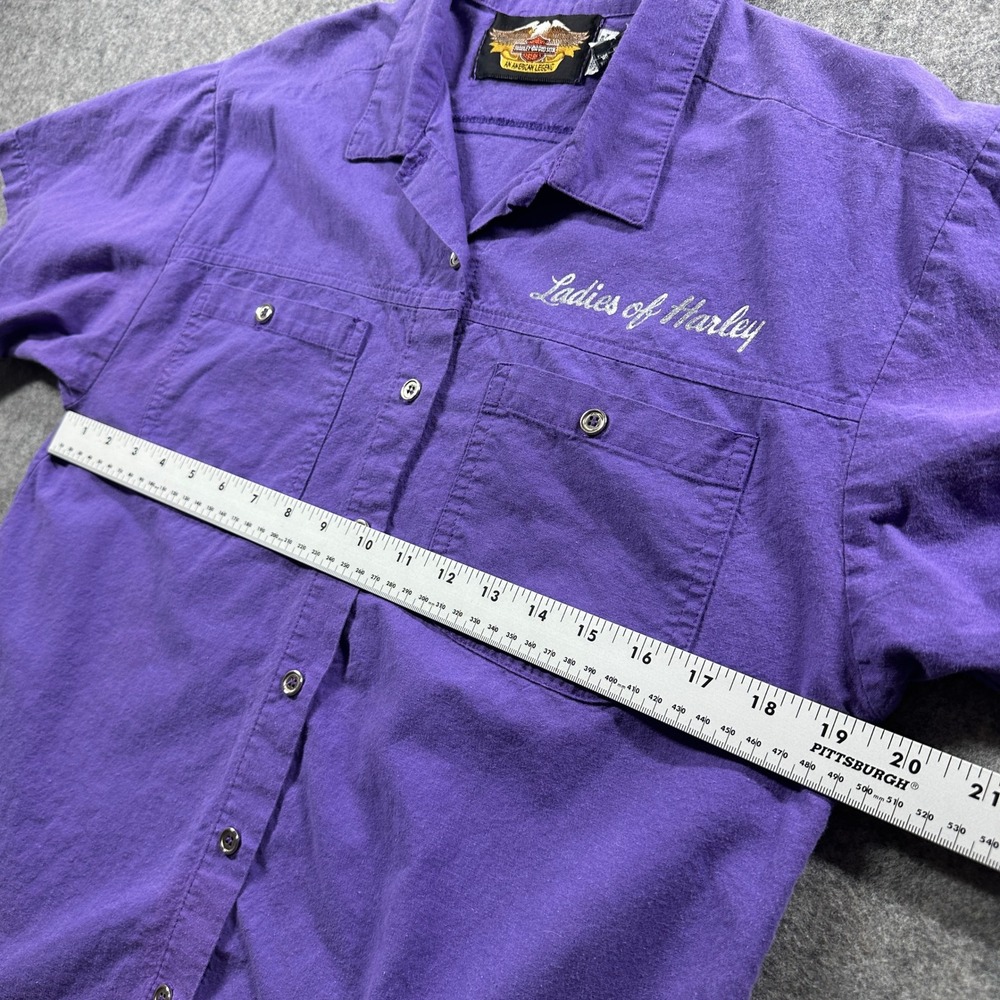Harley-Davidson Button Up Shirt Women Small Purple Ladies of Harley Biker USA - Picture 7 of 9